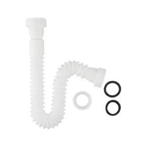White Flexible Sink Drain Pipe with P-Trap 7 S0780f6835aae41e88ec6193bd9fa3514t