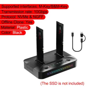 Dual-Bay M.2 RGB SSD Docking Station 14 S07bdf05702a148499924e81ad9d1b70fZ