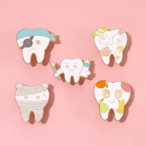 Whimsical Cartoon Tooth Brooch Set of 5 8 S07d64163795e4f4ab4ae3eddcfd28ccdA