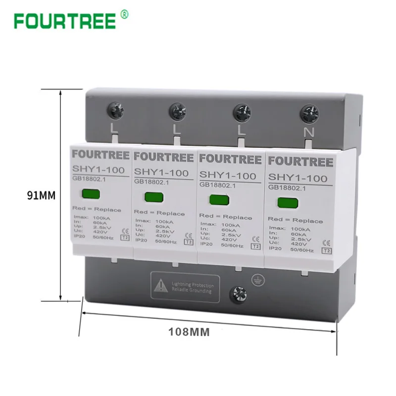 4-Pole Surge Protective Device 385V 420V 40-100KA 2 4-Pole Surge Protective Device 385V 420V 40-100KA - Image 2