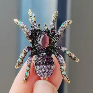 Bold Metallic Green Gem Spider Brooch 13 S07ed3b2a37a341a88deacb3f8702e345Q