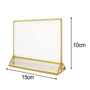 Gold Border Acrylic Sign Holder 10x15cm, 13x18cm, 15x21cm 18 S08c76f94df1b4988a4ca98e1d9624f453