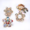 Full Diamond Flower Brooch in Three Colors