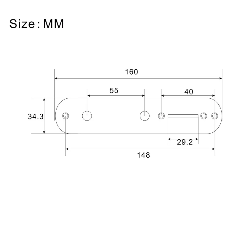 Telecaster Metal Control Plate - 160mm x 32mm 4 Telecaster Metal Control Plate - 160mm x 32mm - Image 4