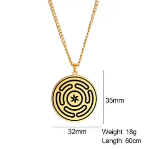 Hecate Wheel Strophalos Stainless Steel Necklace 16 S0a092108b0e644e7b2fe9d9338102238G