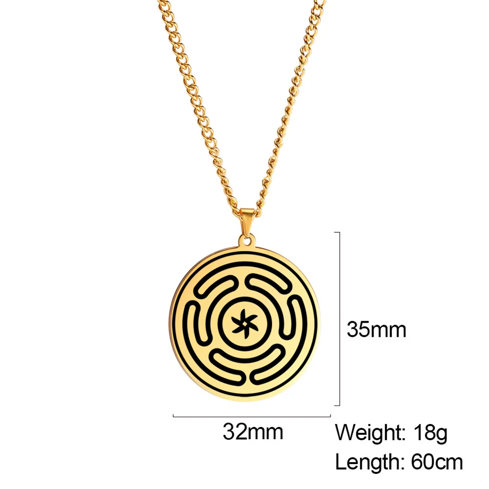 Hecate Wheel Strophalos Stainless Steel Necklace 7 Hecate Wheel Strophalos Stainless Steel Necklace - Image 7