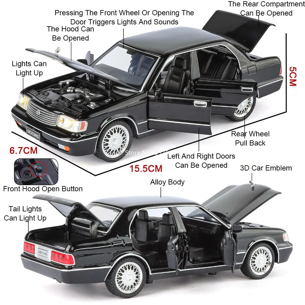 1:32 Alloy Toyota Crown Miniature Model 2 1:32 Alloy Toyota Crown Miniature Model - Image 2