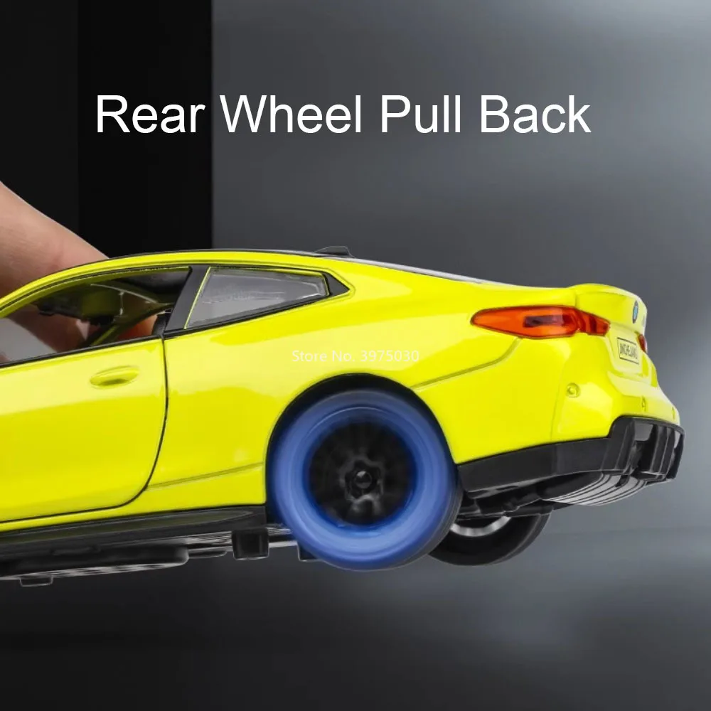 1:32 Scale BMW M4 Diecast Model in Yellow 3 1:32 Scale BMW M4 Diecast Model in Yellow - Image 3