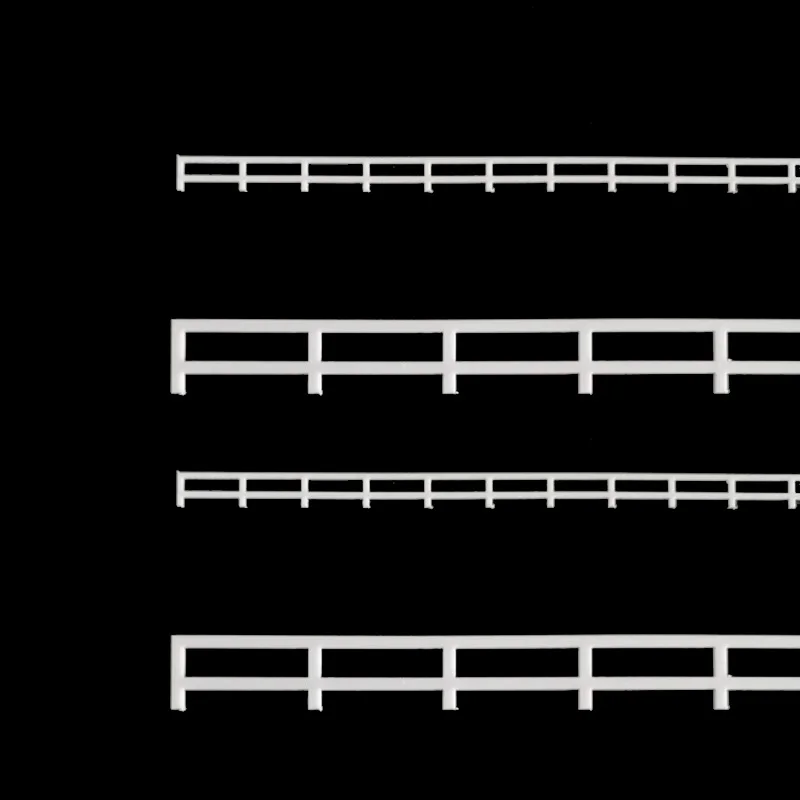 White HO Scale Guardrails Set for Model Railways 4 White HO Scale Guardrails Set for Model Railways - Image 4