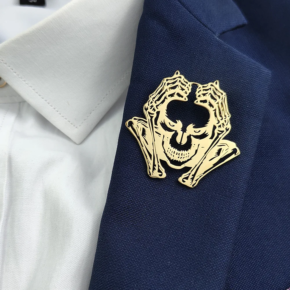 Dark Skeleton Metal Brooch for Gothic Fashion 6 Dark Skeleton Metal Brooch for Gothic Fashion - Image 6