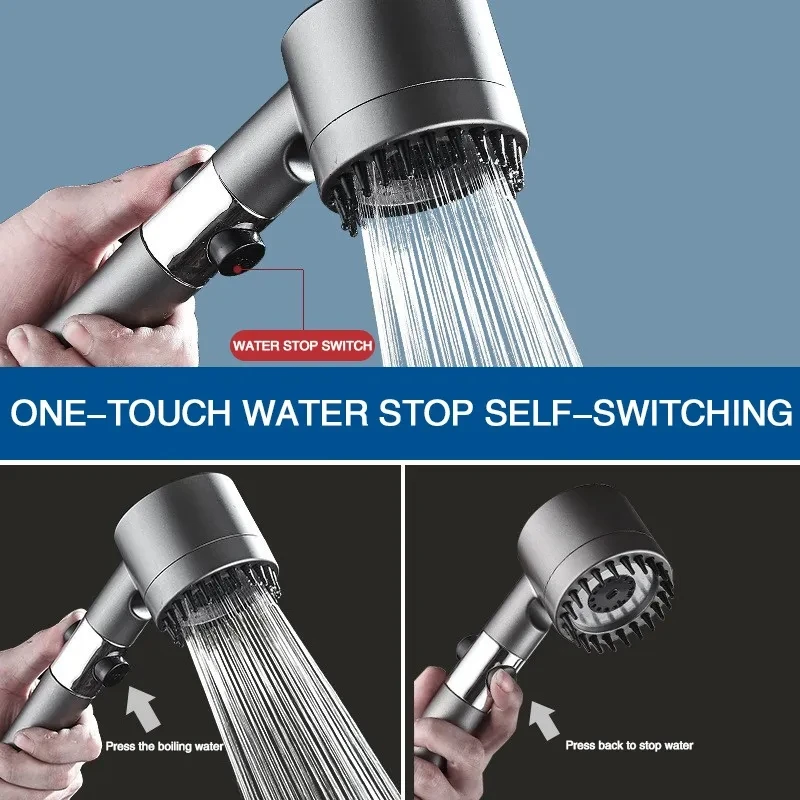 Black Handheld Shower Head with 3 Modes 4 Black Handheld Shower Head with 3 Modes - Image 4