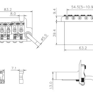 GG510 Non-Locking Guitar Bridge with Tremolo 11 S0b21e5d442e6456da59e8137136b6a031
