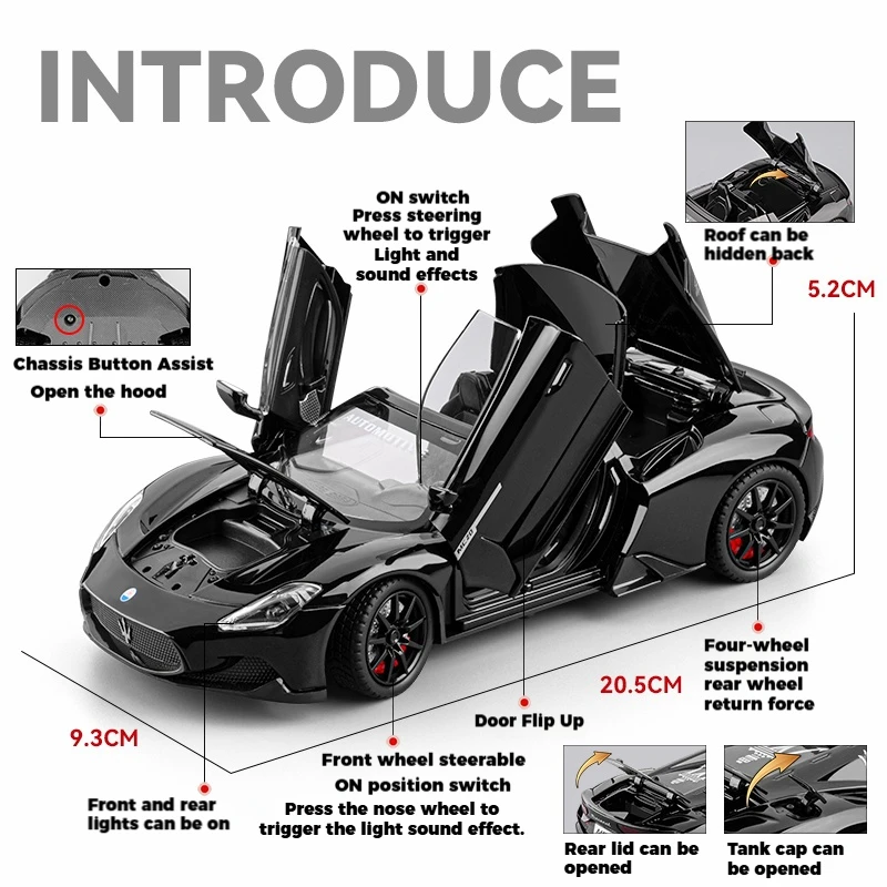 Maserati MC20 Convertible 1:24 Diecast Model 3 Maserati MC20 Convertible 1:24 Diecast Model - Image 3