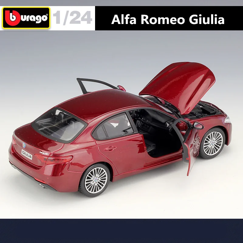Vivid Red Alfa Romeo Giulia Coupe Model 1:24 Scale 5 Vivid Red Alfa Romeo Giulia Coupe Model 1:24 Scale - Image 5
