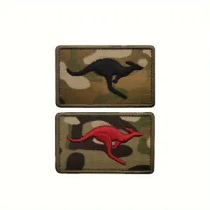 Australia Camouflage Black Red Kangaroo Patches