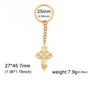 Stainless Steel Lotus Keychain for Spiritual Symbolism 15 S0c50e3e375ae450e8359d68af6ac6704s