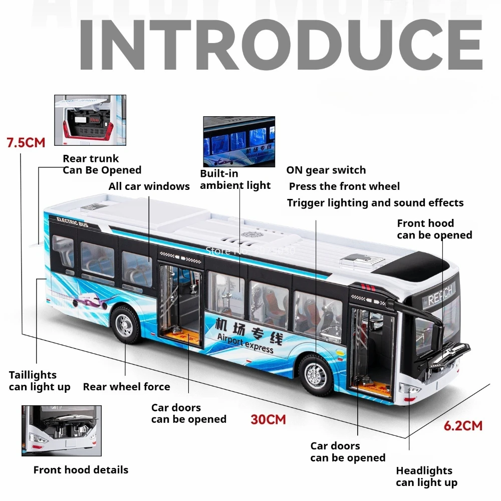 1:42 Scale Modern City Bus Model 2 1:42 Scale Modern City Bus Model - Image 2