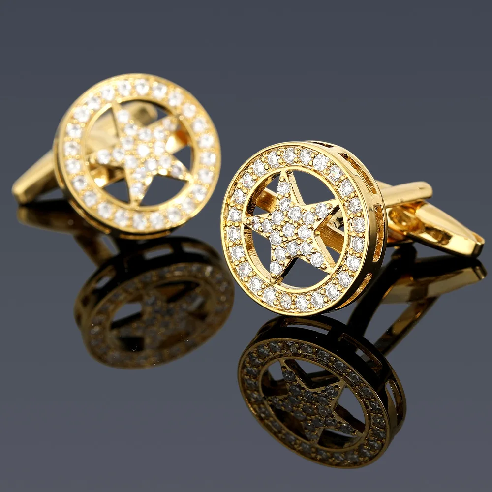 Five-Pointed Star Cufflinks in Alloy with Diamantes 8 Five-Pointed Star Cufflinks in Alloy with Diamantes - Image 8