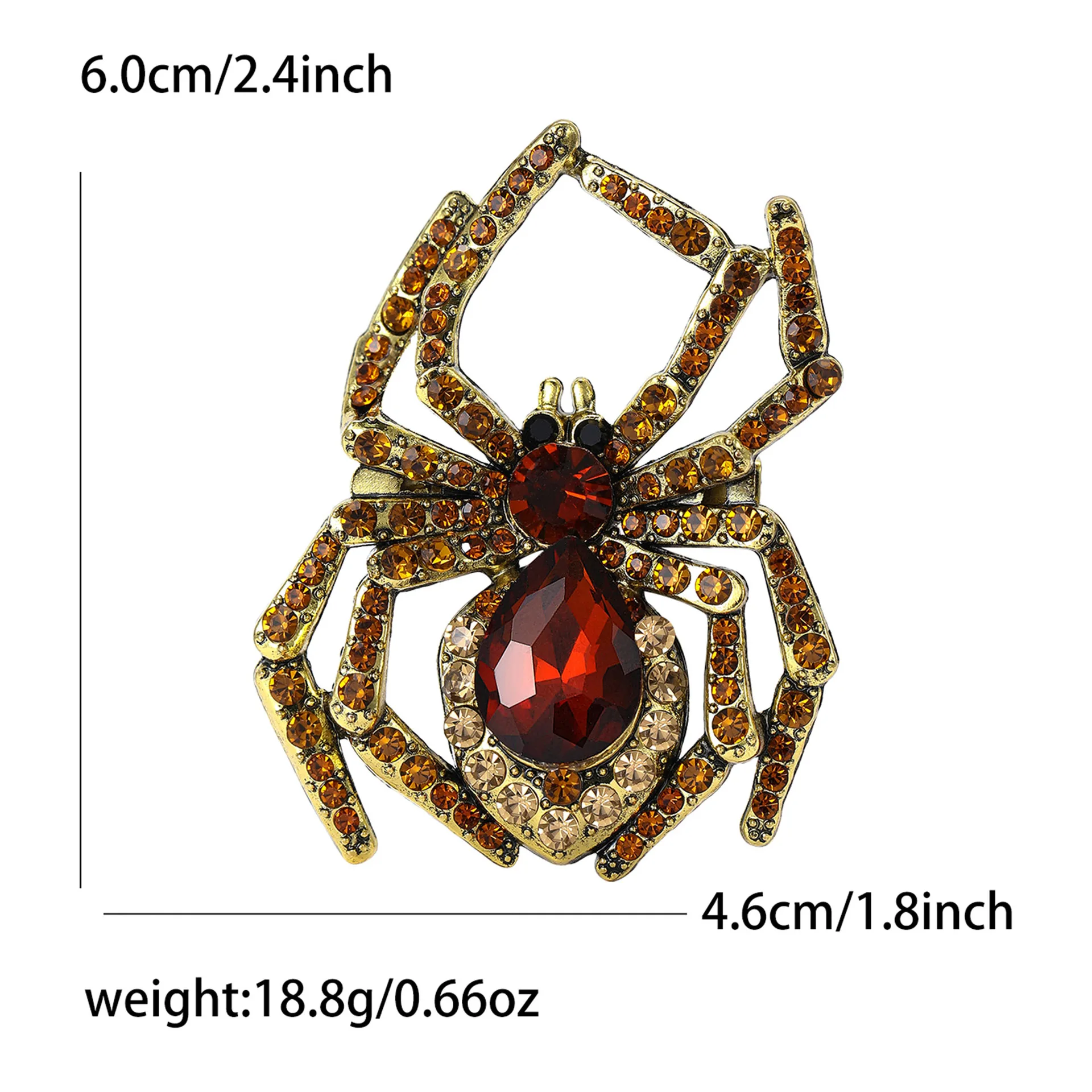 Unisex Spider Brooch Model XZ7413 with Gemstone 8 Unisex Spider Brooch Model XZ7413 with Gemstone - Image 8