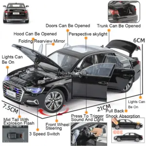 1:24 Scale Luxury A6L Car Model in Black 9 S0dc109dbcdcd474cab008471b434cbd5J