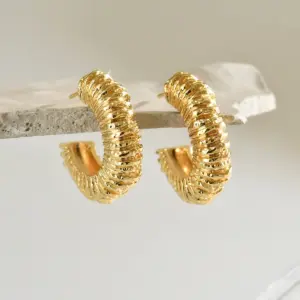 Stainless Steel Lava Texture Hoop Earrings 9 S0de04252c52446c0bf51460d39d003a5p