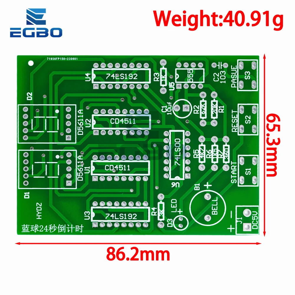 Basketball Timer DIY Kit with Green PCB 3 Basketball Timer DIY Kit with Green PCB - Image 3