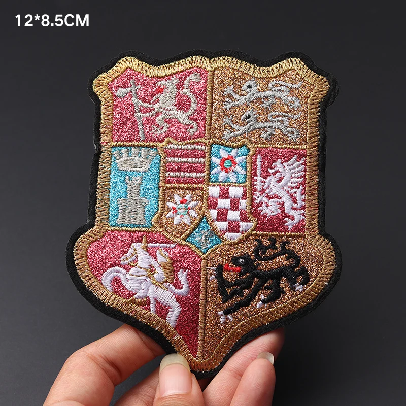 Embroidered Iron-On Patch with Heraldic Design 5 Embroidered Iron-On Patch with Heraldic Design - Image 5