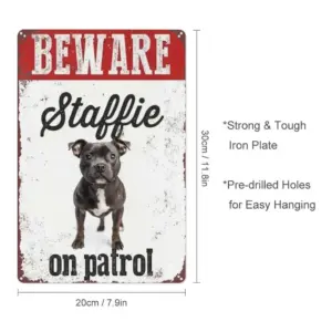Vintage Staffordshire Bull Terrier Warning Sign 6 S0eabf917e12449c9a61f787d867c6356g