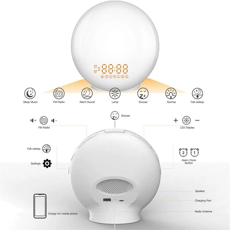 Modern 165mm Wake-Up Light Alarm Clock 6 Modern 165mm Wake-Up Light Alarm Clock - Image 6