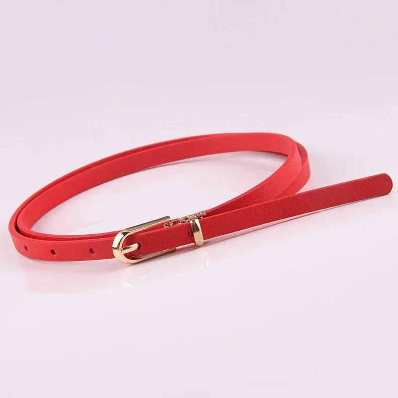 Women's Faux Leather Slim Belt Collection 6 Women's Faux Leather Slim Belt Collection - Image 6