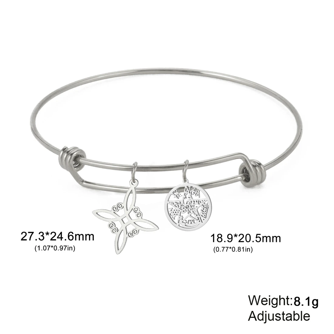 Stainless Steel Vintage-Style Bangle Set 6 Stainless Steel Vintage-Style Bangle Set - Image 6
