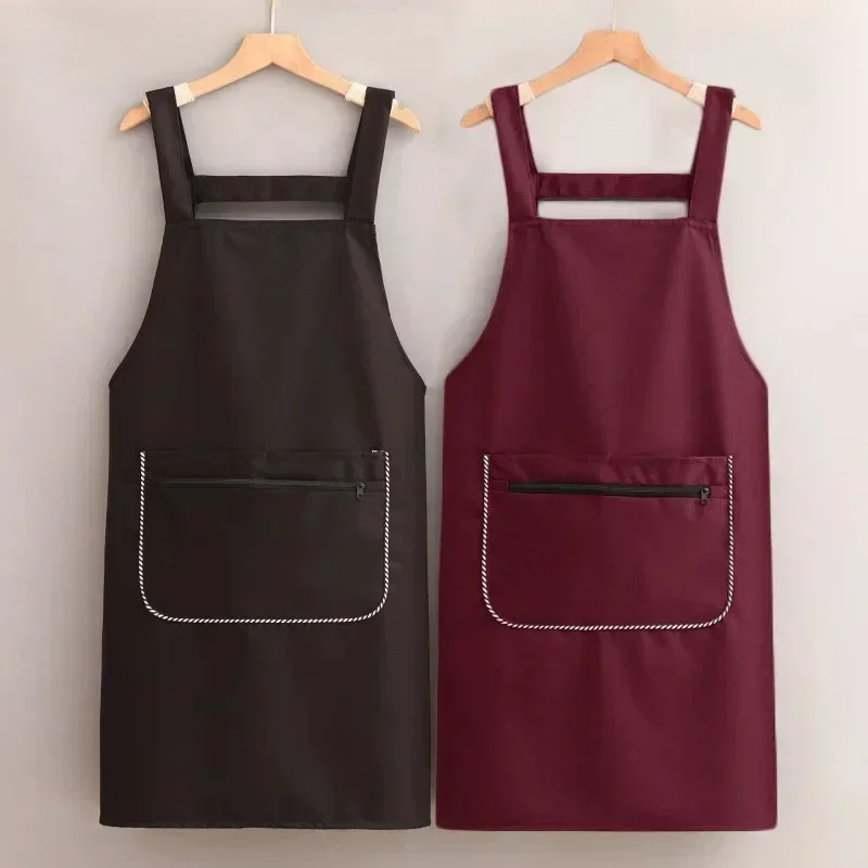Water-Resistant Chef Apron with Zipper and Pocket 2 Water-Resistant Chef Apron with Zipper and Pocket - Image 2
