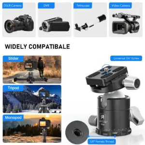 KB36 ARTCISE Aluminum Tripod Ball Head for Cameras 10 S0ffb2f9fdbc54f45b11921b7f8f28720i