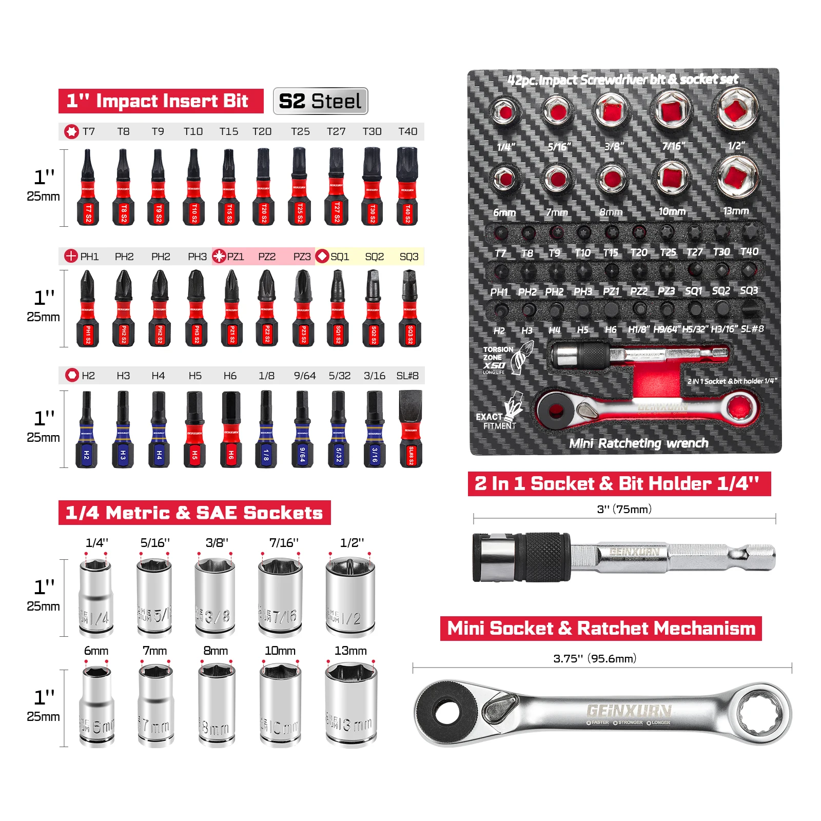 42-Piece Impact Screwdriver & Socket Set 2 42-Piece Impact Screwdriver & Socket Set - Image 2