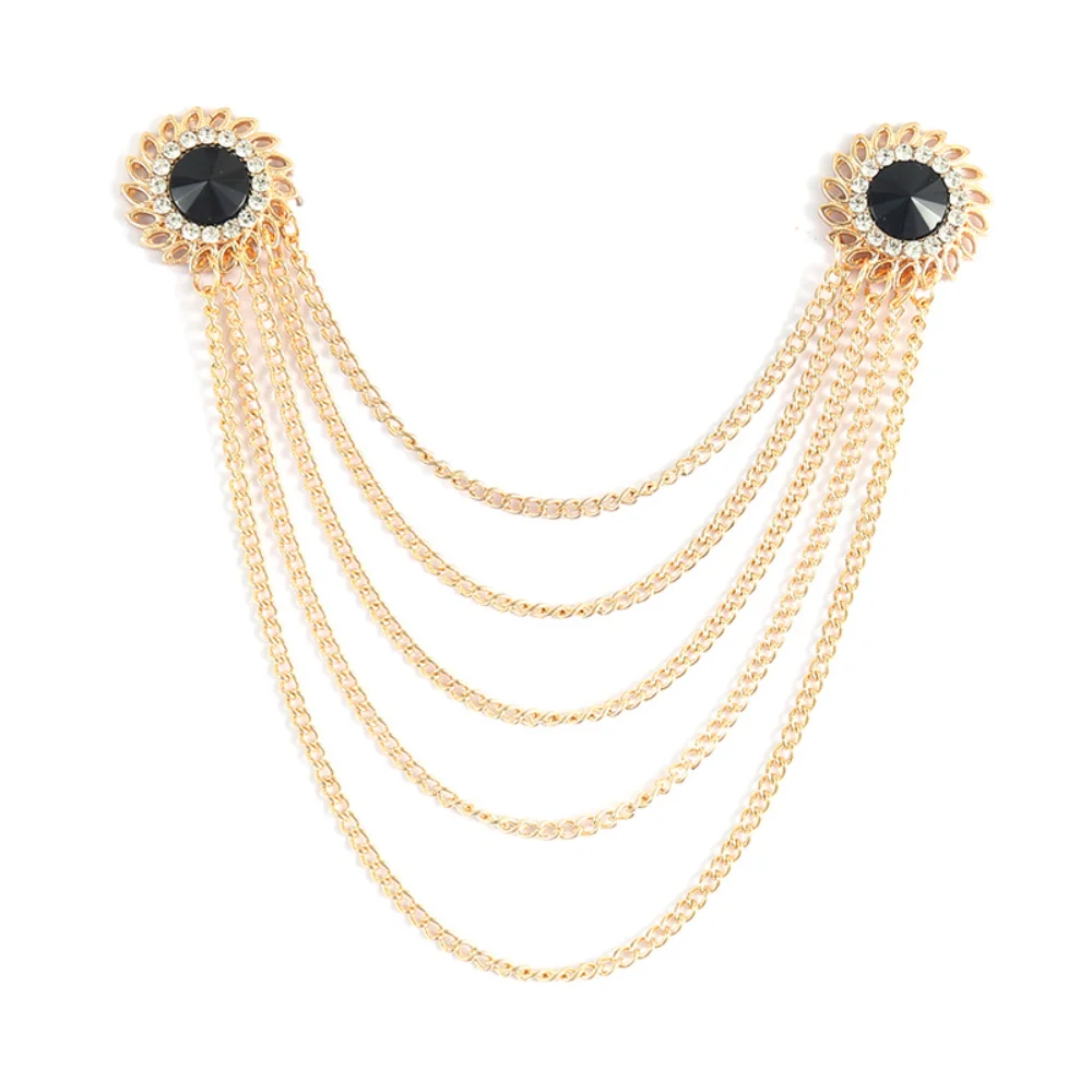 Vintage Multi-layer Chain Brooch in Gold Tone 4 Vintage Multi-layer Chain Brooch in Gold Tone - Image 4