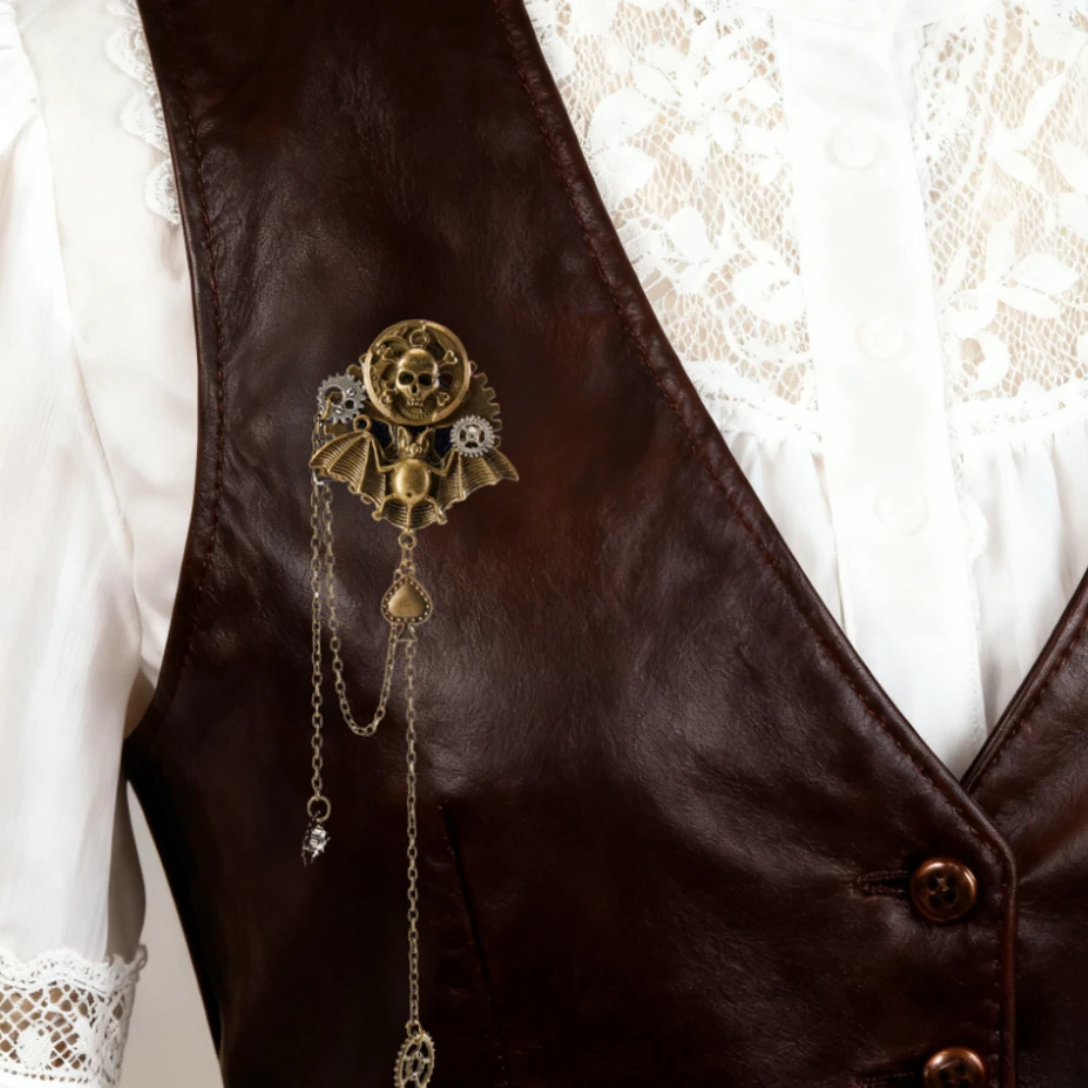 Steampunk Skeleton Bat Brooch for Gothic Style 5 Steampunk Skeleton Bat Brooch for Gothic Style - Image 5