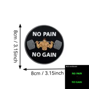 No Pain No Gain PVC Fitness Patch 3.15 Inch 8 S11189689910d4bbbb6d5204d183410d25