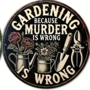 Vintage Floral Garden Plaque 8-inch Aluminum Decor 17 S11d055e6195e4b7697400a140fd3c731E