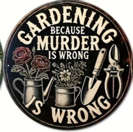 Vintage Floral Garden Plaque 8-inch Aluminum Decor 8 Vintage Floral Garden Plaque 8-inch Aluminum Decor - Image 8