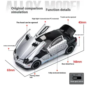 1/32 Scale Metal Sports Car Model in Silver 12 S11e6e30838bd4539878cb568e5193195Z