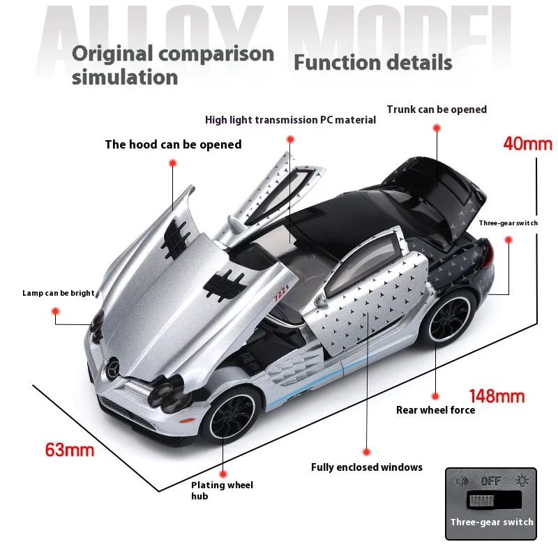 1/32 Scale Metal Sports Car Model in Silver 6 1/32 Scale Metal Sports Car Model in Silver - Image 6