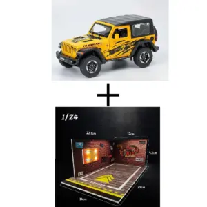 Vibrant Yellow Wrangler Rubicon Diecast Model 17 S122d64c063944bbe9387a4bad770315bC