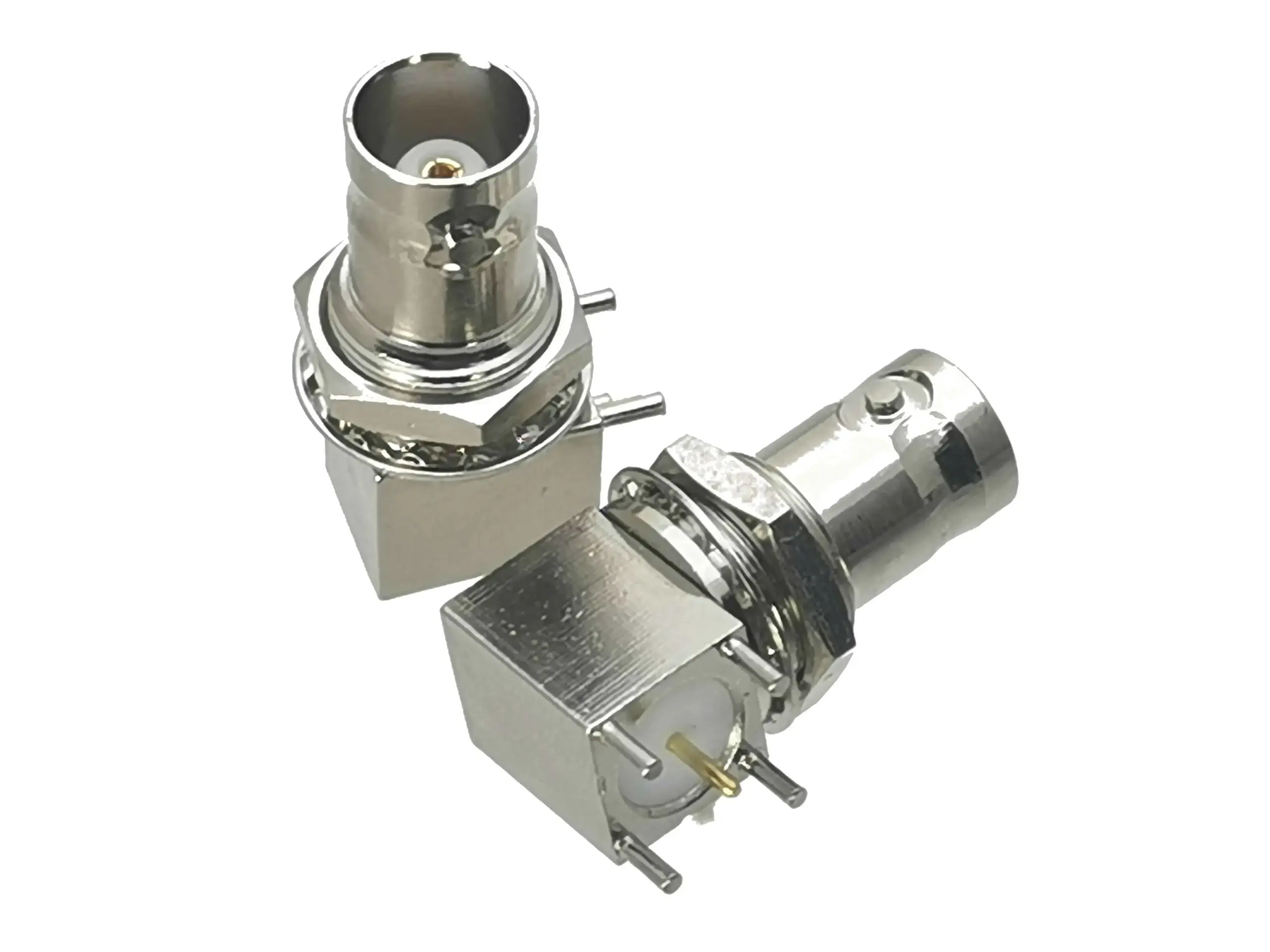 Set of 3 BNC Female Right Angle Connectors for PCB 2 Set of 3 BNC Female Right Angle Connectors for PCB - Image 2