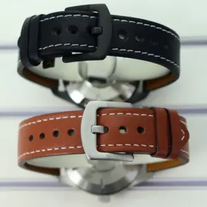 40mm Stainless Steel Watch Case with Leather Strap 15 S124996137fe74543a6300c3b1f5984d7r