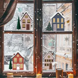 Christmas Houses Window Stickers 20x30cm Set 9 S126732570f974b2890e5ef02ba0a1185e
