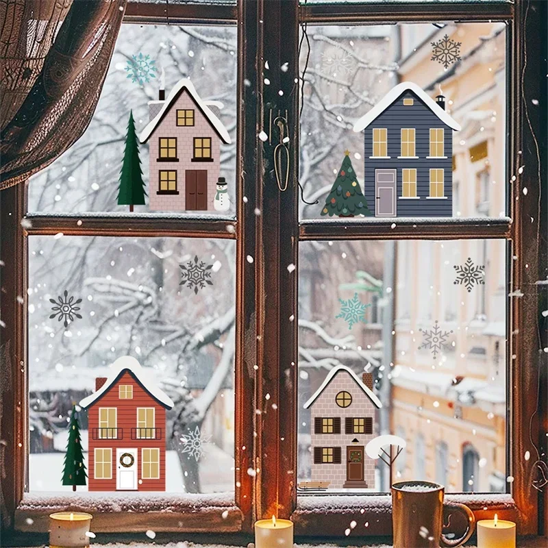 Christmas Houses Window Stickers 20x30cm Set 3 Christmas Houses Window Stickers 20x30cm Set - Image 3