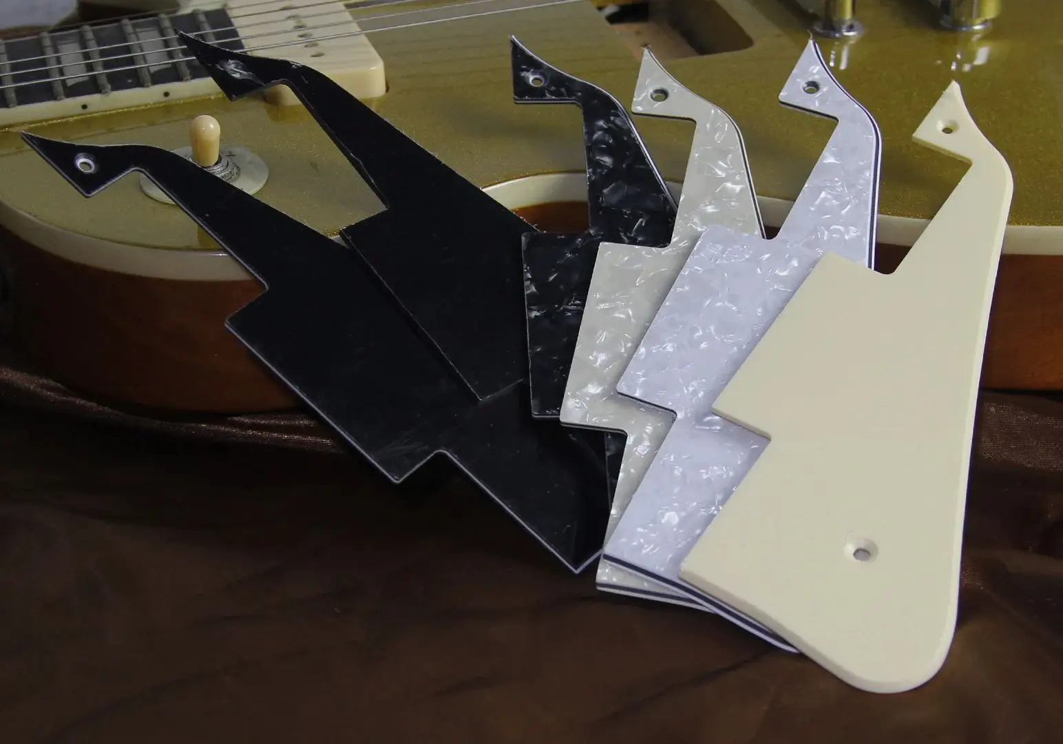 LP Guitar Pickguard and Chrome Bracket Set 3 LP Guitar Pickguard and Chrome Bracket Set - Image 3