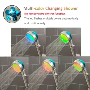 LED Shower Head with Color Change and Flow Control 15 S1313c587e9344071983e8e48ddd16193L