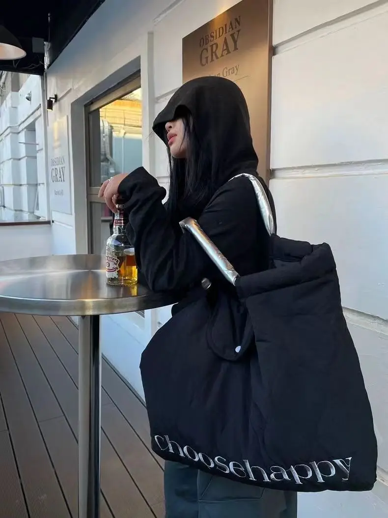 Brown Quilted Tote Bag with Pink Details 5 Brown Quilted Tote Bag with Pink Details - Image 5