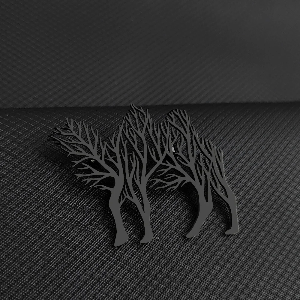 Elegant Camel Brooch with Tree Design 5 Elegant Camel Brooch with Tree Design - Image 5